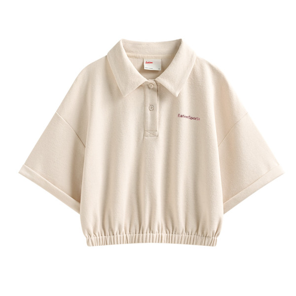 Chic Cotton Cropped Custom Polo Shirts with 3D TPU Logo - Private Label Short Sleeve Tops Manufacturer