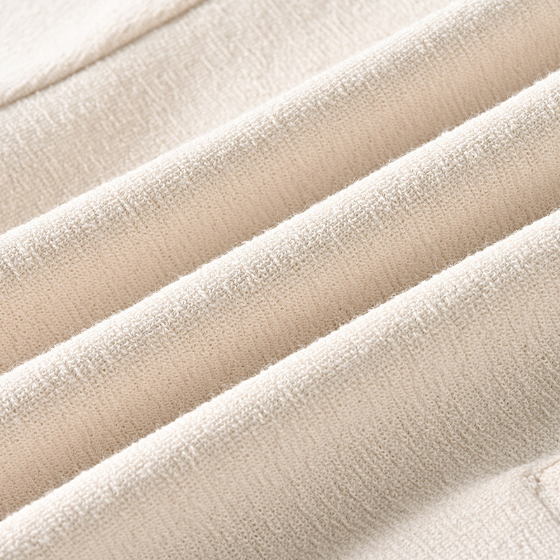 Breathable textured cotton blend fabric close up