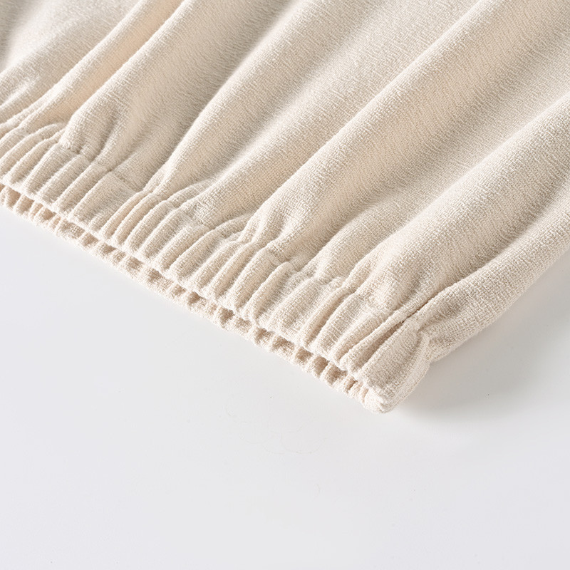 Cinched elastic hem design on casual cropped top