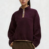Quarter Zip Sweatshirt Women - Retro Colorblock Polar Fleece Pullover | Custom Embroidery Ready