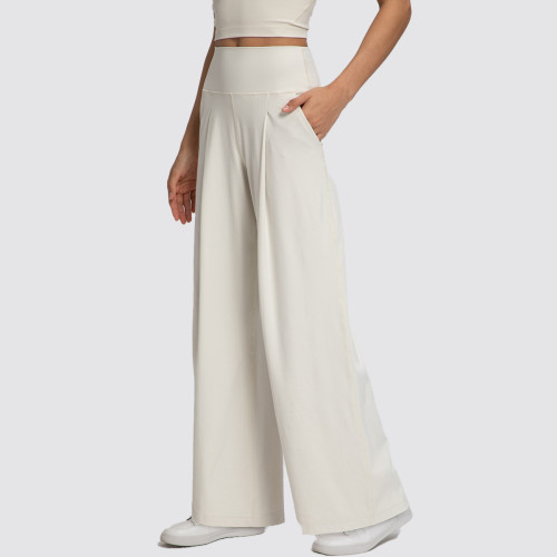 Yoga Pants with Pockets - Women's Wide Leg High Waisted Workout Trousers | Buttery Soft Nylon Lycra Custom Activewear Manufacturer