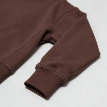 Womens Mock Neck Sweatshirt - Chocolate Brown Boxy Fit Pullover | Wholesale Blank Sweatshirts Manufacturer