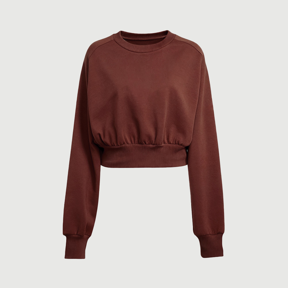 Cinched waist sweatshirt women sustainable activewear manufacturer