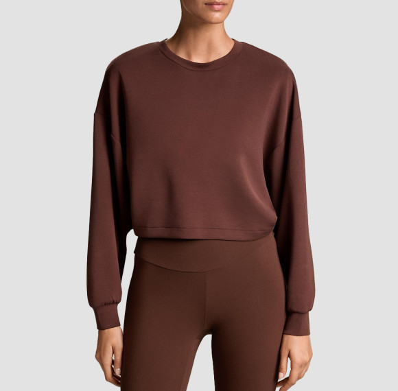 Open Back Yoga Top Long Sleeve - Soft Modal Crossover Sweatshirt | Activewear Manufacturer