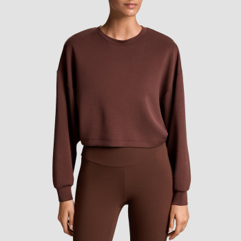 Open Back Yoga Top Long Sleeve - Soft Modal Crossover Sweatshirt | Activewear Manufacturer