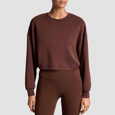 Open Back Yoga Top Long Sleeve - Soft Modal Crossover Sweatshirt | Activewear Manufacturer