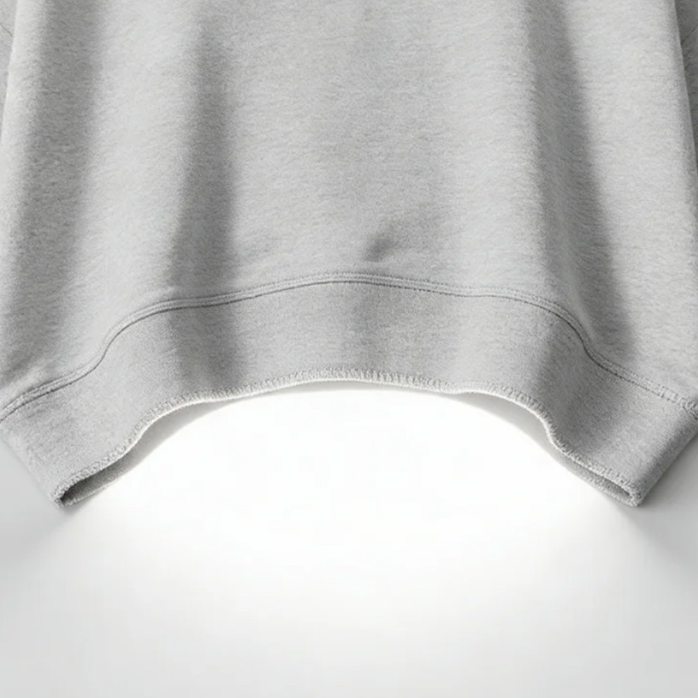 Wide ribbed hem cropped sweatshirt detail