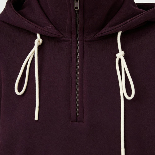 Women's Half Zip Hoodie - Oversized Contrast Drawstring Pullover | Custom Hoodie Manufacturer
