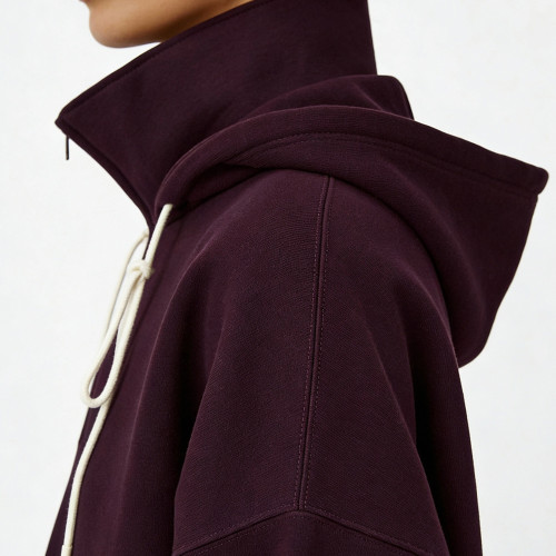 Women's Half Zip Hoodie - Oversized Contrast Drawstring Pullover | Custom Hoodie Manufacturer