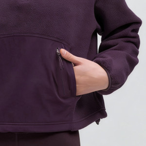 Women's Half Zip Hoodie - Mixed Media Polar Fleece Pullover | Custom Sportswear Manufacturer