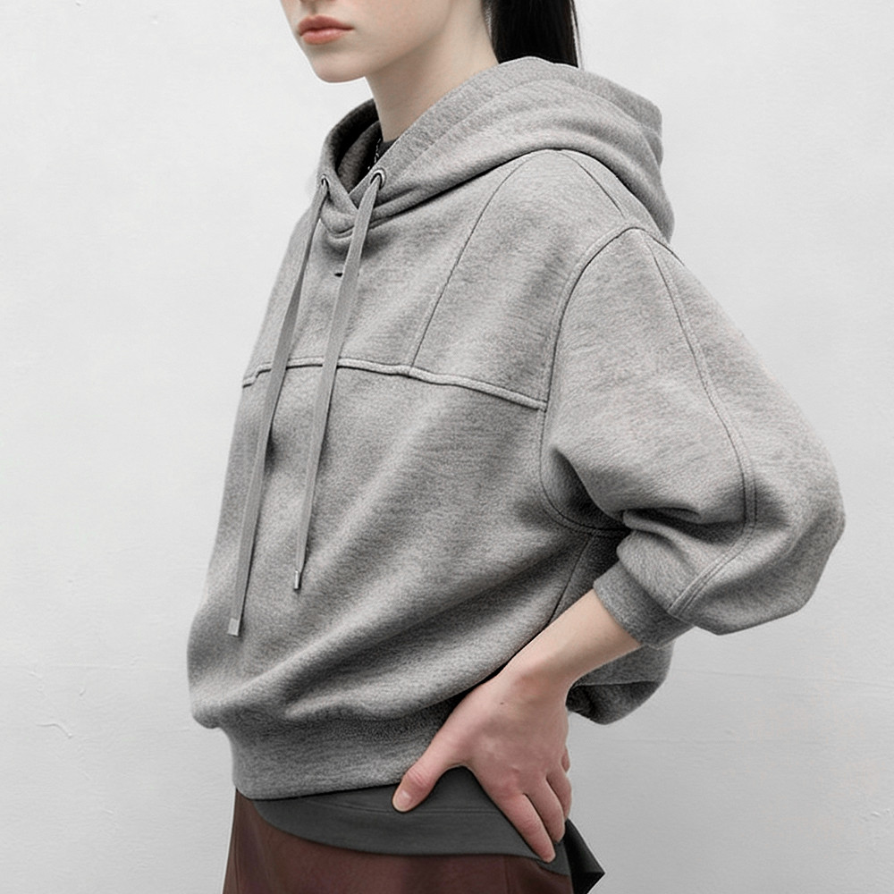Grey heavyweight cotton hoodie women custom manufacturer