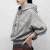 Heavyweight Cotton Hoodie - Grey Oversized Cross Neck Pullover | Blank High Quality Hoodies Supplier
