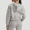 Grey Cropped Hoodie - Quarter Zip Polyester Cotton Blend Pullover | Custom Hoodie Manufacturer