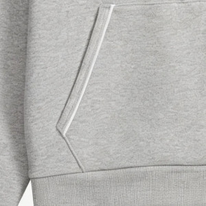 Grey Cropped Hoodie - Quarter Zip Polyester Cotton Blend Pullover | Custom Hoodie Manufacturer