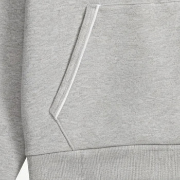 Grey Cropped Hoodie - Quarter Zip Polyester Cotton Blend Pullover | Custom Hoodie Manufacturer