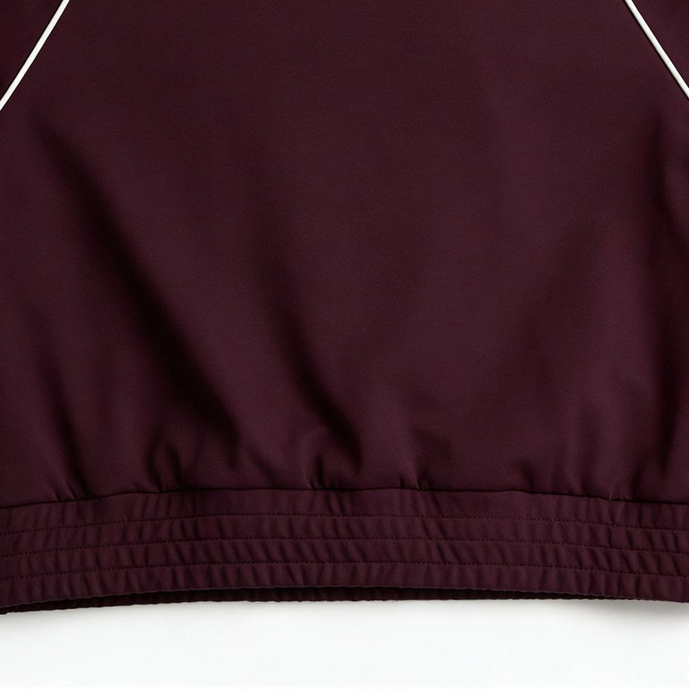 White contrast piping detail on kangaroo pocket