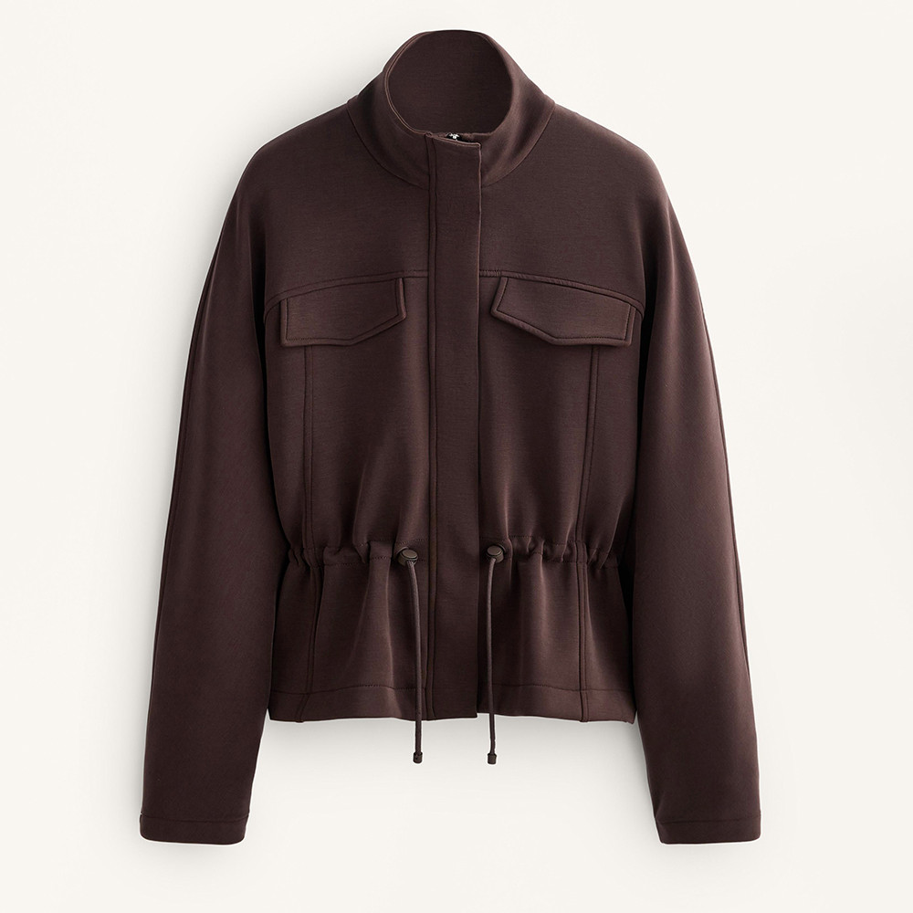 Chocolate brown utility jacket custom bomber jacket factory