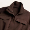 Chocolate Brown Utility Jacket - Soft Brushed Modal Coat | Private Label Clothing Manufacturers
