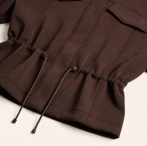 Chocolate Brown Utility Jacket - Soft Brushed Modal Coat | Private Label Clothing Manufacturers