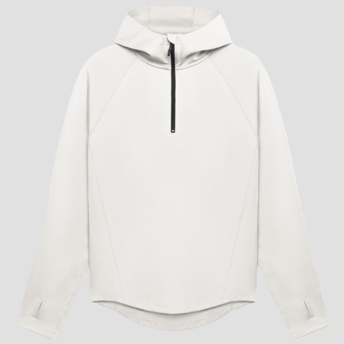 Men's Quarter Zip Hoodie - Technical Running Sweatshirt with Thumbholes | Custom Hoodie Manufacturer