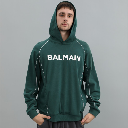 Men's Green Hoodie - Contrast Piping Raglan Sweatshirt | Custom Embroidered Hoodie Factory