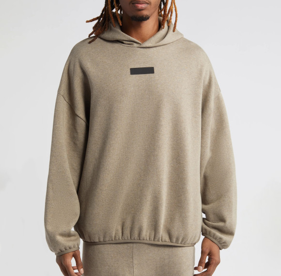 Men's Oatmeal Heather Hoodie - 80 Cotton 20 Polyester Rubber Logo Top | Streetwear Clothing Manufacturer