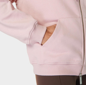 Pink Zip Up Hoodie - Cotton Spandex Double Zipper Jacket | Fitness Apparel Manufacturers