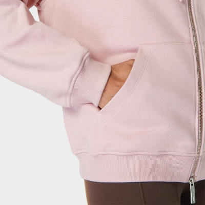 Pink Zip Up Hoodie - Cotton Spandex Double Zipper Jacket | Fitness Apparel Manufacturers