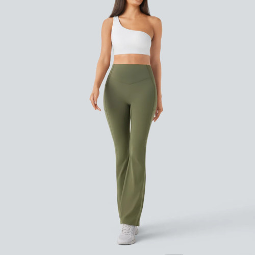 Flare Leggings With Pockets - High Waisted Tummy Control Pants | Fitness Clothing Manufacturer