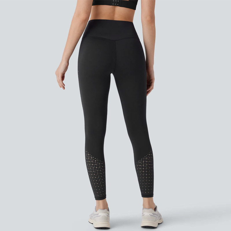 High waisted tummy control gym leggings back view