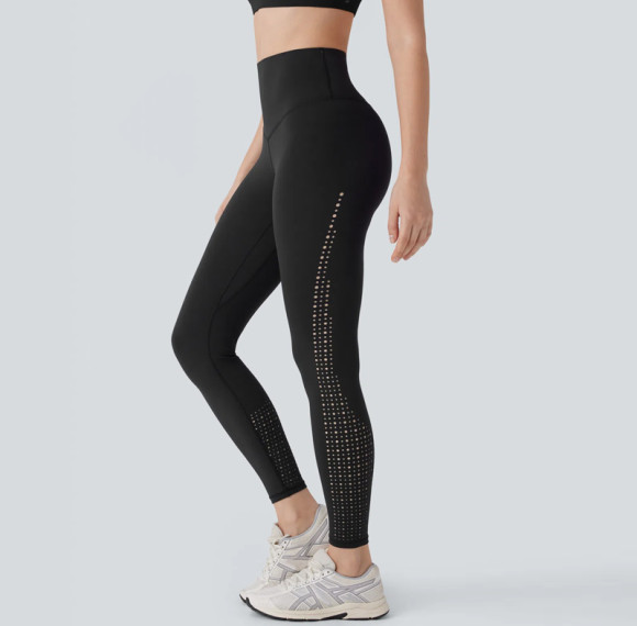Laser Cut Cutout Leggings - Breathable Running Tights | Sports Clothing Manufacturers