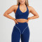Two Piece Activewear Sets - Blue Workout Set with Contrast Stitch | Active Wear Manufacturers