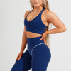 Two Piece Activewear Sets - Blue Workout Set with Contrast Stitch | Active Wear Manufacturers