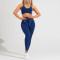 Two Piece Activewear Sets - Blue Workout Set with Contrast Stitch | Active Wear Manufacturers