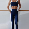 Two Piece Activewear Sets Custom - Navy Blue Color Block Varsity Suit | Sports Clothing Manufacturers