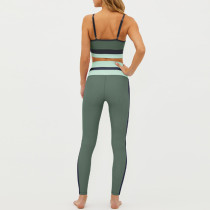 Adjustable Strap Sports Bra Set Custom - Polyester Ribbed Yoga Suit | Sports Clothing Manufacturers