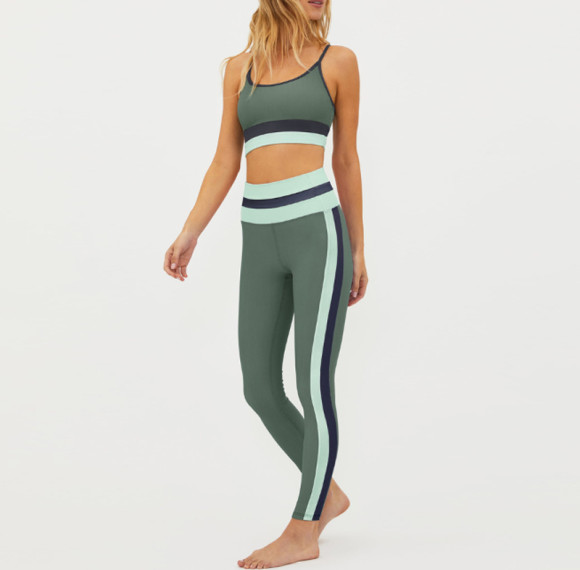 Adjustable Strap Sports Bra Set Custom - Polyester Ribbed Yoga Suit | Sports Clothing Manufacturers