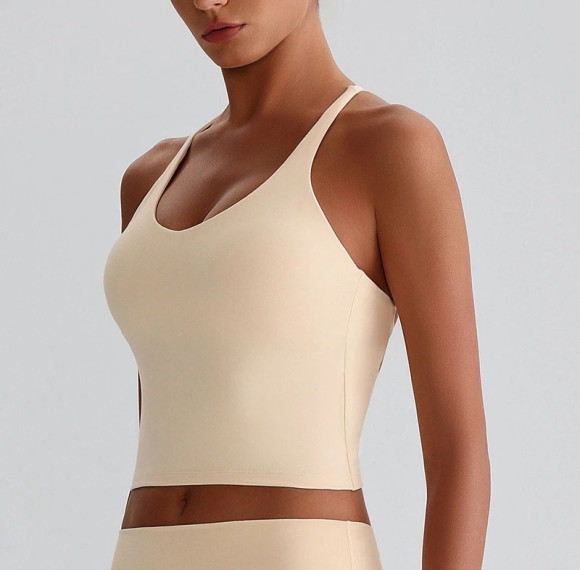 Longline Sports Bra Custom - Strappy Cross Back Yoga Crop Top | Activewear Manufacturer