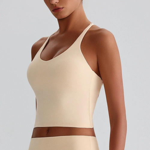 Longline Sports Bra Custom - Strappy Cross Back Yoga Crop Top | Activewear Manufacturer