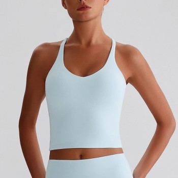 Longline Sports Bra Custom - Strappy Cross Back Yoga Crop Top | Activewear Manufacturer