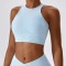 High Neck Sports Bra Custom - Ribbed Crop Top Yoga Bra | Custom Sports Bra Manufacturer