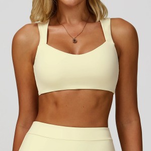 Square Neck Sports Bra Custom - Wide Strap Minimalist Yoga Bra | Activewear Manufacturer