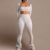 Flared Leggings Set Custom - Square Neck Ruched Crop Top | Sports Clothing Manufacturers