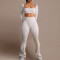 Flared Leggings Set Custom - Square Neck Ruched Crop Top | Sports Clothing Manufacturers