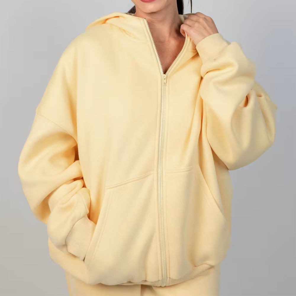 Dusty pink heavyweight fabric texture and drawstring hood