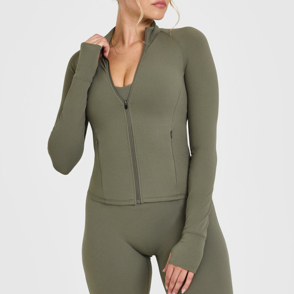 BBL Jacket Custom Logo - Slim Fit Full Zip Yoga Top | Sports Clothing Manufacturers