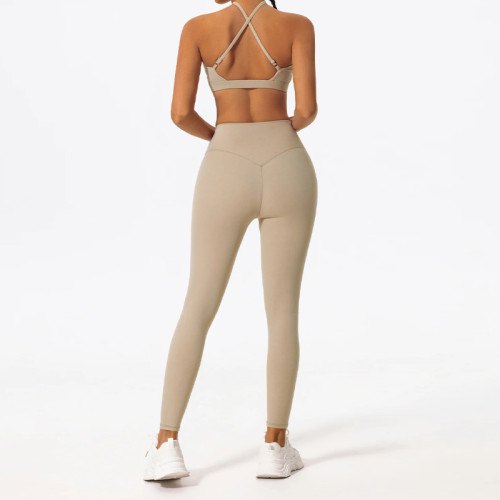 Brown Halter Neck Set Custom - Matching Workout Sets Glute Contour | Sports Clothing Manufacturers