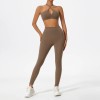 Brown Halter Neck Set Custom - Matching Workout Sets Glute Contour | Sports Clothing Manufacturers