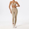 Brown Halter Neck Set Custom - Matching Workout Sets Glute Contour | Sports Clothing Manufacturers