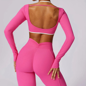 Hot Pink Gym Set Custom - Scrunch Butt Leggings With Pockets | Sportswear Factory